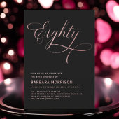 Script 80 Black Roos Gold 80th Birthday Kaart