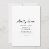 Script 97th Birthday Party Invitation Kaart (Voorkant)