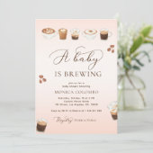 Script A Baby is het brouwen van roze koffie Baby  Kaart (Staand voorkant)