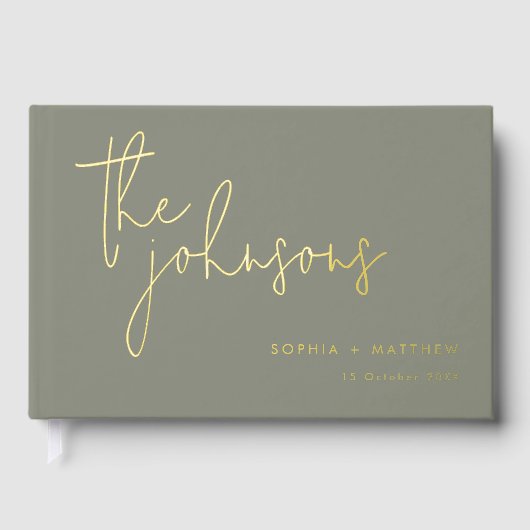 Script Aangepaste Namen Wedding Folie Gastboek Gastenboek (Voorkant)
