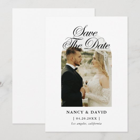 Script Ach-foto trouwdatum opslaan Save The Date (Voorkant / Achterkant)