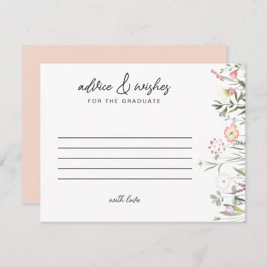 Script Advies & Wensen Afstuderen Wildflower Notitiekaartje (Voorkant / Achterkant)