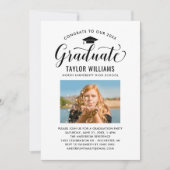 Script Afstudeerfoto Afstudeerfeest Royal Blauw Kaart (Voorkant)