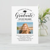 Script Afstudeerfoto Afstudeerfeest Royal Blauw Kaart (Staand voorkant)