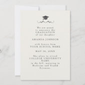 Script Afstuderen Beige White Photo Afstuderen Aankondiging (Achterkant)