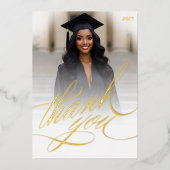 Script Afstuderen Dank u Foto Folie Kaart (Voorkant)