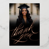 Script Afstuderen Dank u Foto Folie Kaart (Voorkant)