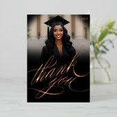 Script Afstuderen Dank u Foto Folie Kaart (Staand Voorkant)