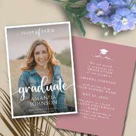 Script Afstuderen gedempt roze foto Afstuderen Aankondiging