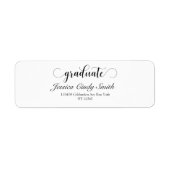 Script Afstuderen Gepersonaliseerd Retouradreslabe Etiket (Voorkant)