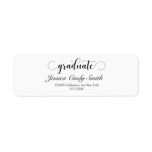 Script Afstuderen Gepersonaliseerd Retouradreslabe Etiket (Voorkant)