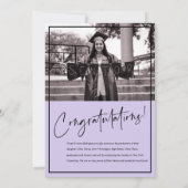 Script Afstuderen op Paarse achtergrond Afstuderen Aankondiging (Achterkant)