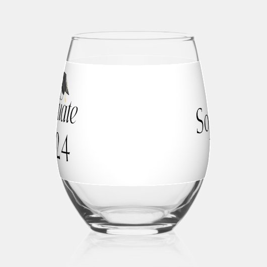 Script Afstuderen Pet gepersonaliseerde klasse van Wijnglas Zonder Voet (Links)