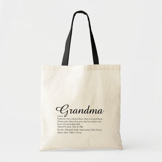 Script Allerbeste Oma, Oma Definitie Tote Bag (Voorkant)