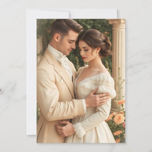 Script alles in één Vellum foto achtergrond bruilo Kaart (Voorkant)