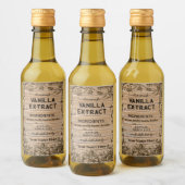 Script Antiek Zelfgemaakte Vanille-extract Label Wijn Etiket (Flessen)