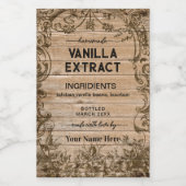 Script Antiek Zelfgemaakte Vanille-extract Label Wijn Etiket (Enkel label)