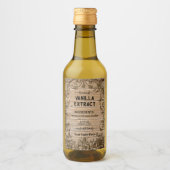 Script Antiek Zelfgemaakte Vanille-extract Label Wijn Etiket (Voorkant)