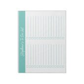 Script Aqua 8.5x11 Tweecoloms Checklist Notitieblok (Linkerzijde)