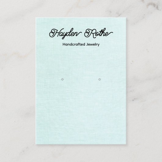 Script Aqua Linen Woordbeeldscherm Visitekaartje (Voorkant)