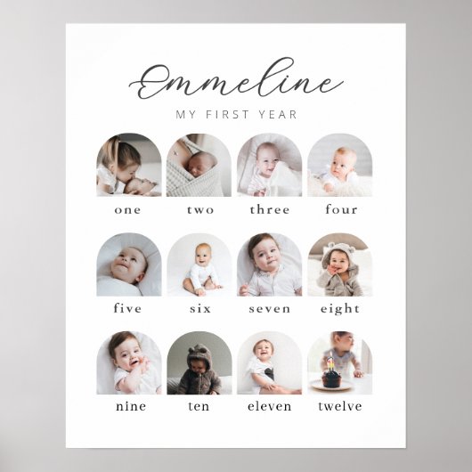 Script Arches 1e jaar Fotocollage Foam Board Poster (Voorkant)