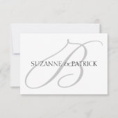 Script B Monogram Notecard (zilver/zwart) Kaart (Voorkant)