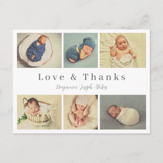 script baby bedankt je kaart , liefde en bedankt (Voorkant)