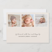 Script Baby Foto Modern Birth Aankondiging (Achterkant)