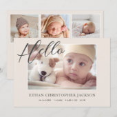 Script Baby Foto Modern Birth Aankondiging (Voorkant / Achterkant)