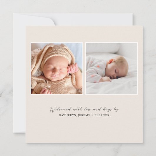 Script Baby Foto Moderne Geboorteaankondiging (Achterkant)