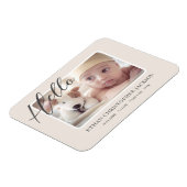 Script Baby Foto Moderne Geboorteaankondiging Magneet (Linkerzijde)