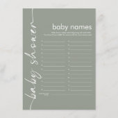 Script Baby Namen Douche Spel Sage Kaart (Voorkant)