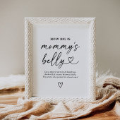 Script Baby shower Hoe groot is mama's buikteken Poster