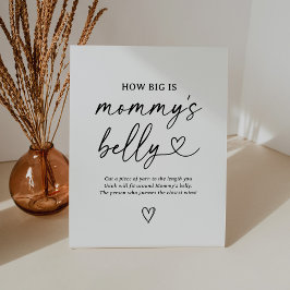 Script Baby shower Hoe groot is mama's buikteken Reclamebord Met Voetstuk