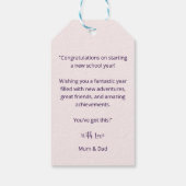 Script - Back to School Succes - Gefeliciteerd Cadeaulabel (Achterkant)