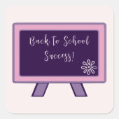 Script - Back to School Succes - Gefeliciteerd Vierkante Sticker (Voorkant)