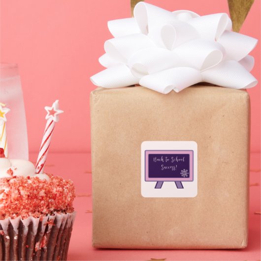 Script - Back to School Succes - Gefeliciteerd Vierkante Sticker (Feest)