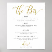 Script Bar Menu Sign, Bar Menu Bruiloft Poster (Voorkant)