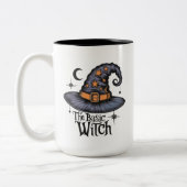  Script Basic Witch Coffee Brew Halloween Tweekleurige Koffiemok (Links)