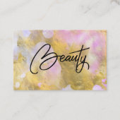 *~* Script BEAUTY Gold Foil Rainbow Visitekaartje (Voorkant)