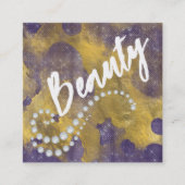 *~* Script BEAUTY Paarse Gold Foil Visitekaartje (Voorkant)