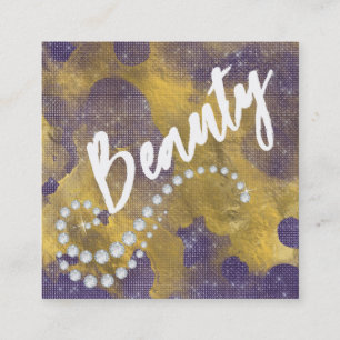 *~* Script BEAUTY Paarse Gold Foil Visitekaartje