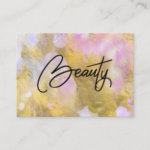 *~* Script BEAUTY Pink Gold Foil Visitekaartje