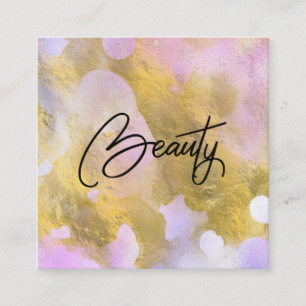 *~* Script BEAUTY Rainbow Gold Foil Visitekaartje