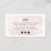 Script Bedankt Blush Pink Waterverf Visitekaartje (Achterkant)