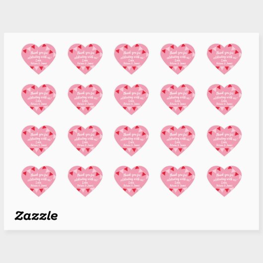 Script Bedankt Heart Banners Hart Sticker (Vel)