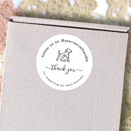 Script bedankt sociale handle Aangepast logo Ronde Sticker