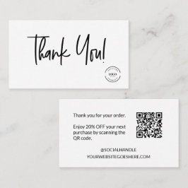 Script Bedankt voor het bestellen QR code korting Visitekaartje