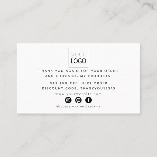 Script Bedankt White Visitekaartje (Achterkant)