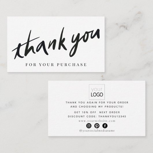 Script Bedankt White Visitekaartje (Voorkant / Achterkant)